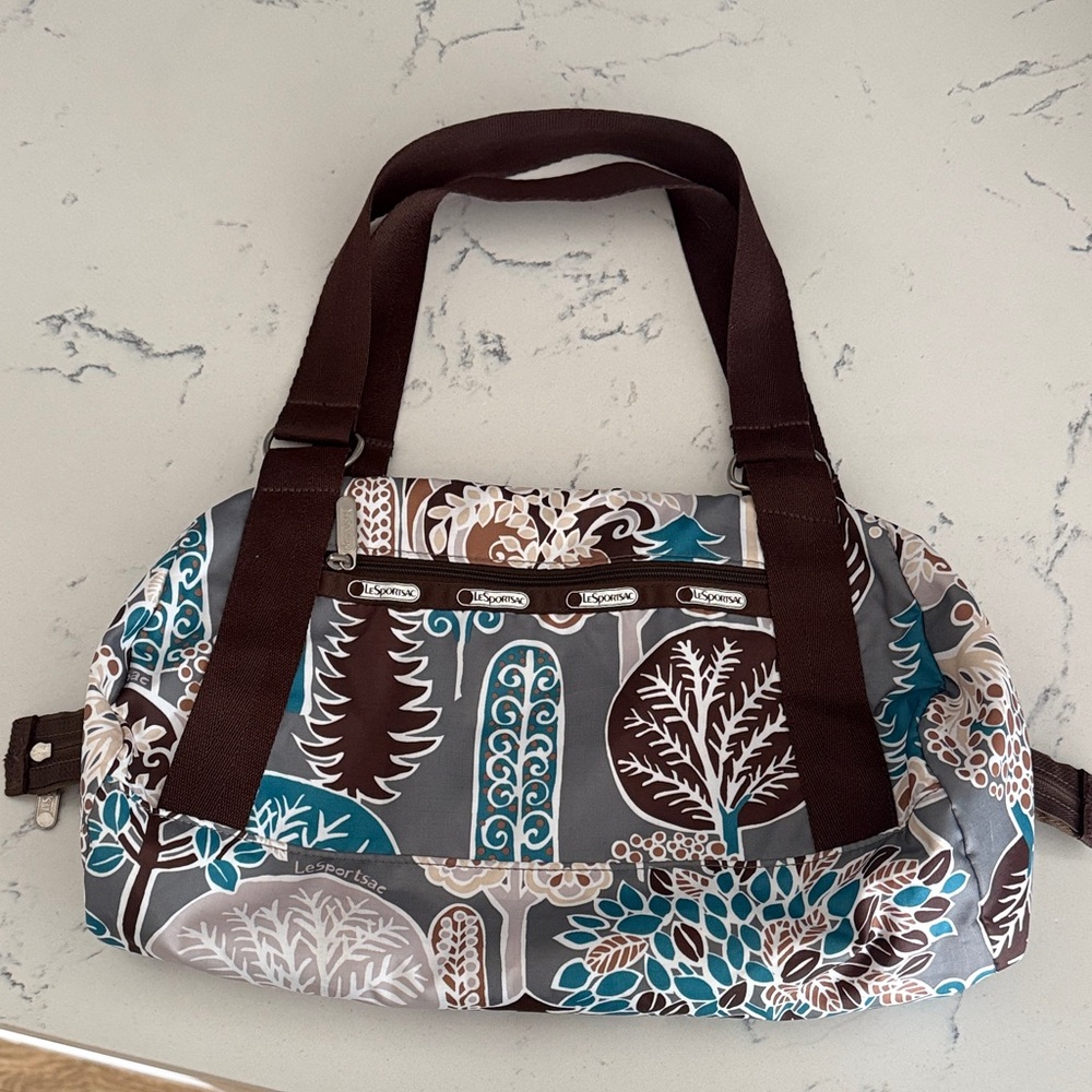 Lesportsac Brown and Blue Patterned Bag